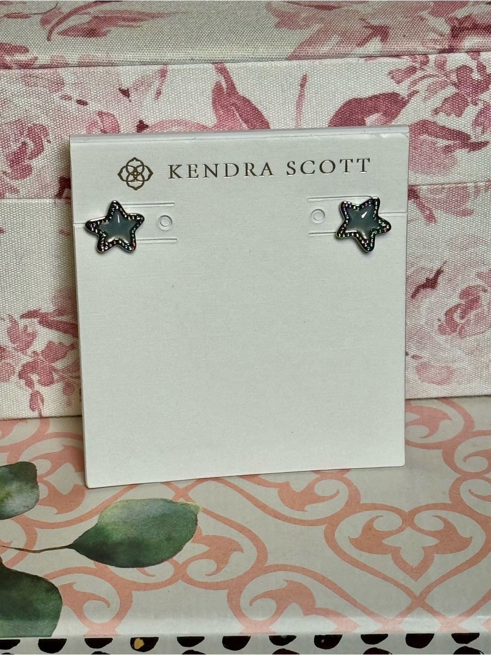 Kendra Scott Silver & Aqua Star Stud Earrings Small